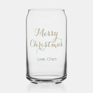 Verre Canette joyeux noël rouge vert nom amour stylé moderne