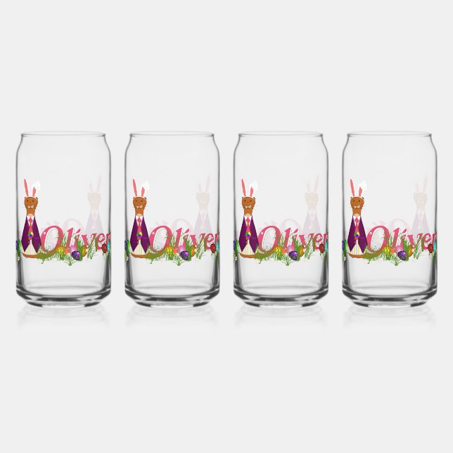 Verre Canette Joyeux Pâques Oliver le Otter (Recto)