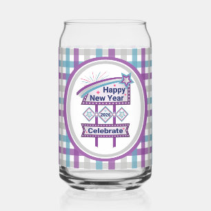 Verre Canette Joyeux signe du Nouvel An Retro - Célébrer la Marq