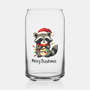 Verre Canette Joyeux Trashmas Funny Raccoon Noël