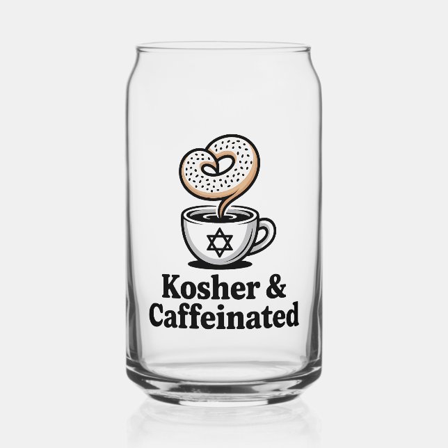 Verre Canette Kasher et café juif à la caféine Hanoukka (Recto)
