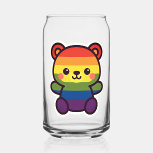 Verre Canette Kawaii Rainbow Teddy - Un joli jeu LGBTQ+ Pride