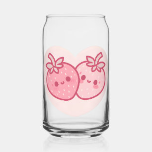 Verre Canette Kawaii Valentines roses Fraises
