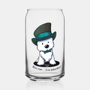 Verre Canette KiniArt Westie Terrier St. Paddy's