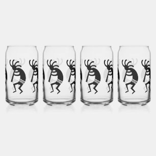 Verre Canette Kokopelli Sud-Ouest Noir Et Blanc