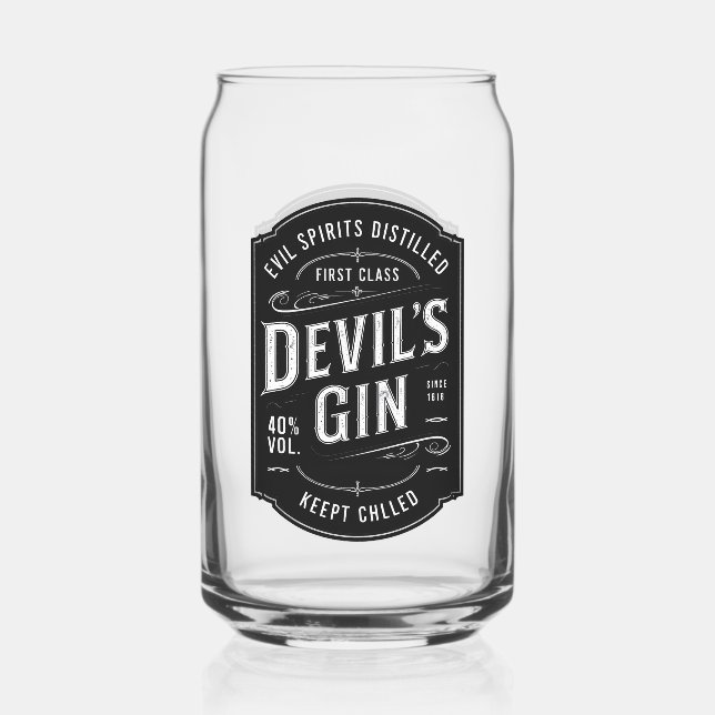 Verre Canette La fête d'Halloween du diable Vintage (Recto)