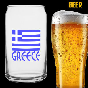 Verre Canette La Grèce dans le drapeau bleu grec