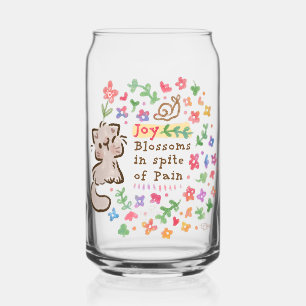 Verre Canette La joie éclot malgré la douleur - Pebble le chaton