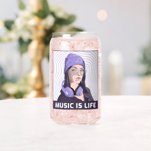Verre Canette La musique est la vie – Purple Vibes Can Glass