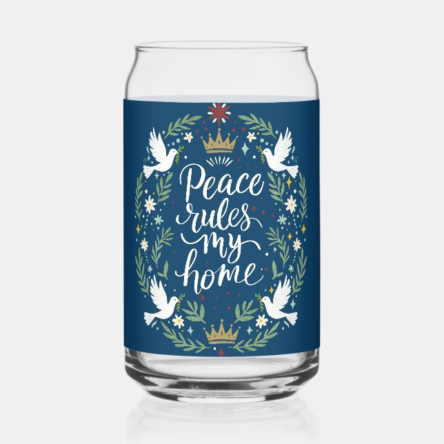 Verre Canette La paix règne dans ma maison (Recto)