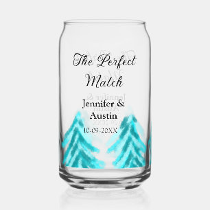 Verre Canette La parfaite correspondance hiver pin bleu mariage 