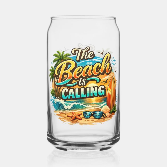 Verre Canette La plage appelle. (Verso)