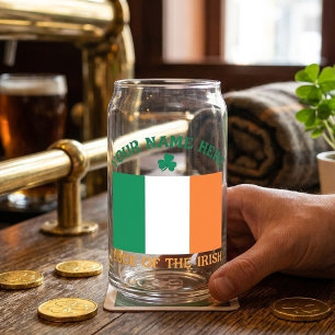 Verre Canette La Saint-Patrick Drapeau Irlande Nom Personnalisé 