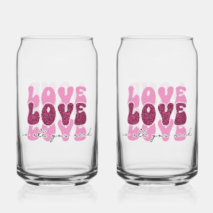 Verre Canette La Saint-Valentin "Amour Amour Amour"