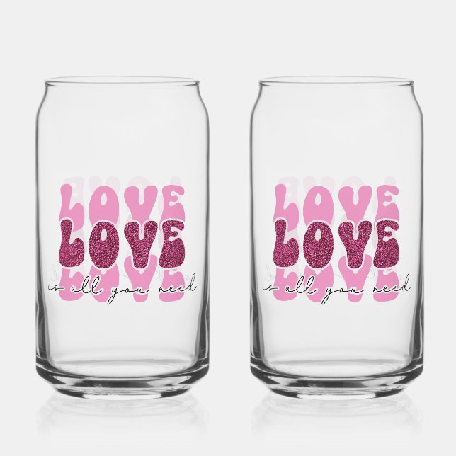 Verre Canette La Saint-Valentin "Amour Amour Amour" (Recto)