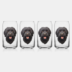 Verre Canette Labradoodle Chien Noir