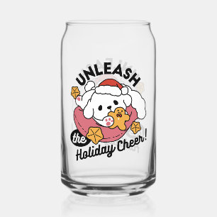 Verre Canette Laisser la joie des fêtes - Noël de chien mignon