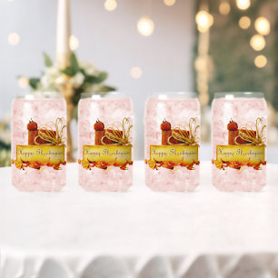 Verre Canette l'ambiance chaleureuse et festive de Thanksgiving