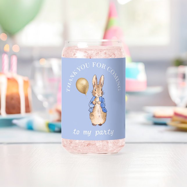 Verre Canette Lapin classique en veste bleue (Insitu (Anniversaire))