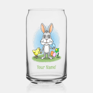Verre Canette Lapin de Pâques et la Poule