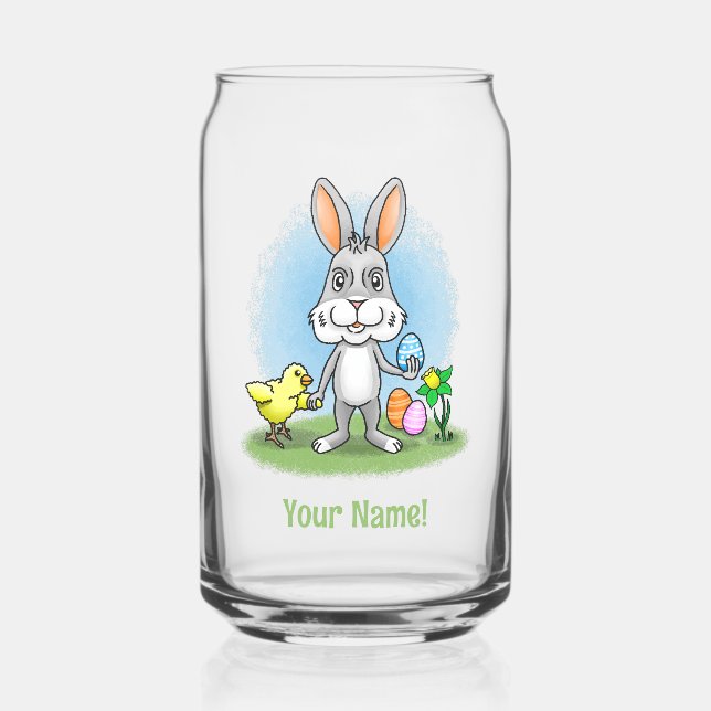 Verre Canette Lapin de Pâques et la Poule (Recto)