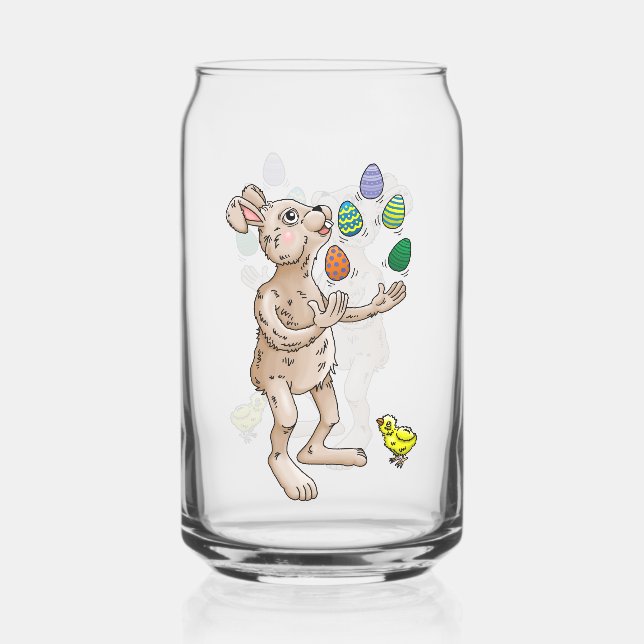 Verre Canette Lapin de Pâques jongleur (Recto)