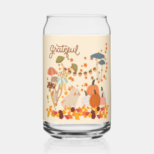 Verre Canette Lapin reconnaissant d'automne