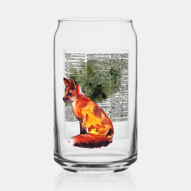 Verre Canette L'aquarelle photo instantanée Fox (Recto)