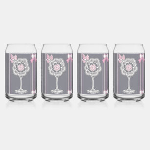 Verre Canette L'art IA rose et gris