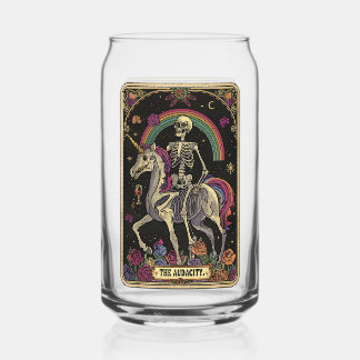 Verre Canette "L'Audacité" Funny Skeleton Tarot Card