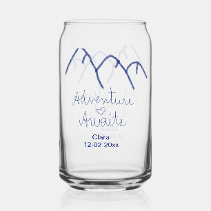 Verre Canette L'aventure attend le cœur de la montagne bleue ajo