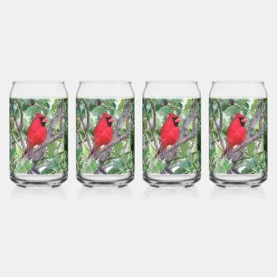 Verre Canette Le cardinal masculin Can Glass — Série Jardin d'oi