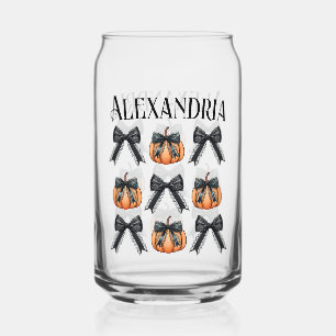 Verre Canette Le Citrouille personnalisé Bow Halloween Party Fav