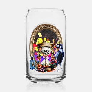 Verre Canette Le Corbeau Et Le Sablier De Crâne