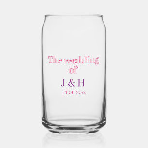 Verre Canette Le mariage du couple nom initiale lettre date