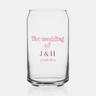 Verre Canette Le mariage du couple nom initiale lettre date