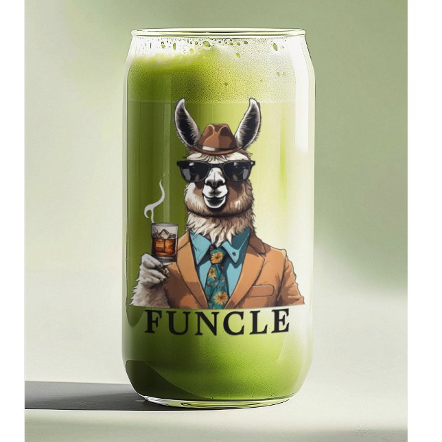 Verre Canette Le meilleur oncle Funky jamais jamais jamais Funny (Funny Llama Funcle Pun. A gift for the party uncle in your life.)