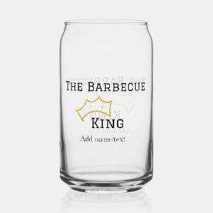 Verre Canette Le roi du barbecue couronne nom texte cuisine meil