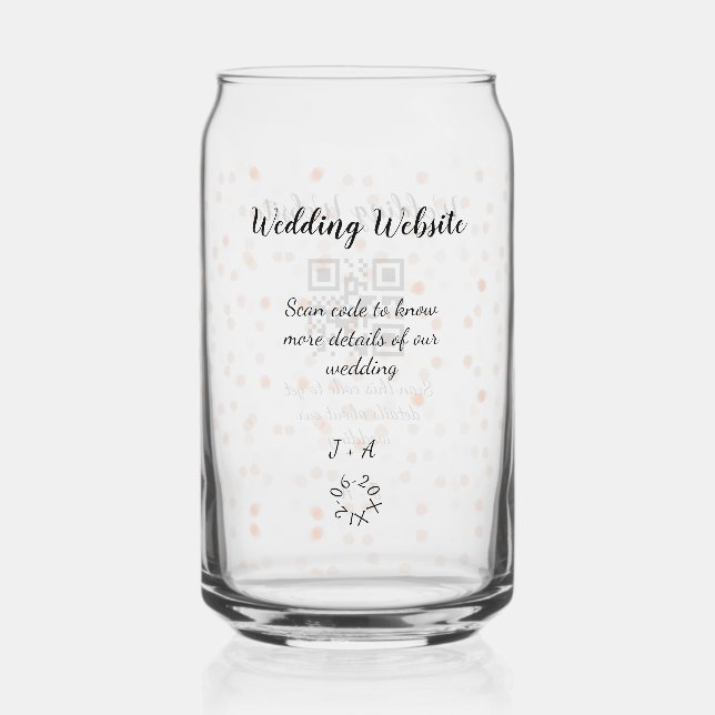 Verre Canette Le site web mariage scanner code QR pour les détai (Recto)