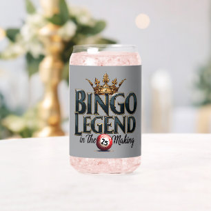 Verre Canette Légende du Bingo Couronnée d'Or en Typographie Rét