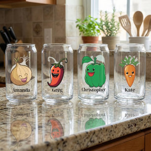 Verre Canette Légumes Souriants Personnalisés Pour Enfants