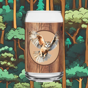 Verre Canette Les amateurs de chouette rustique Pays