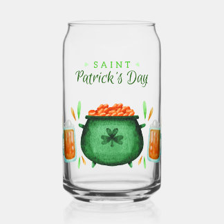 Verre Canette Les bons du jour de la Saint Patrick remplis de ch