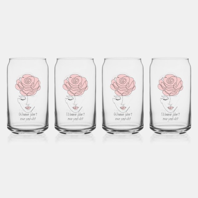 Verre Canette Les femmes ne vous doivent pas des lunettes (Dos)