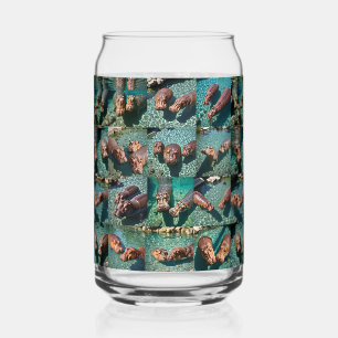 Verre Canette Les hippopotames en jeu : Un paradis d'étang