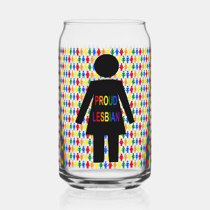 Verre Canette Lesbienne LGBTQ Silhouette et Rainbow Ladies