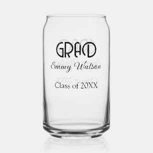Verre Canette Lettre gras diplômé nom de la promotion 20XX sim