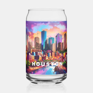Verre Canette Ligne aérienne colorée de Houston