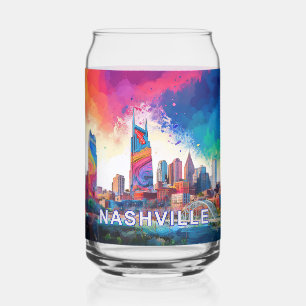 Verre Canette Ligne aérienne colorée de Nashville