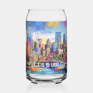 Verre Canette Ligne aérienne colorée de Pittsburgh